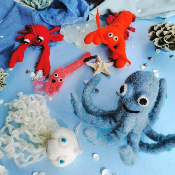 Felt Prawn Beach Collection.