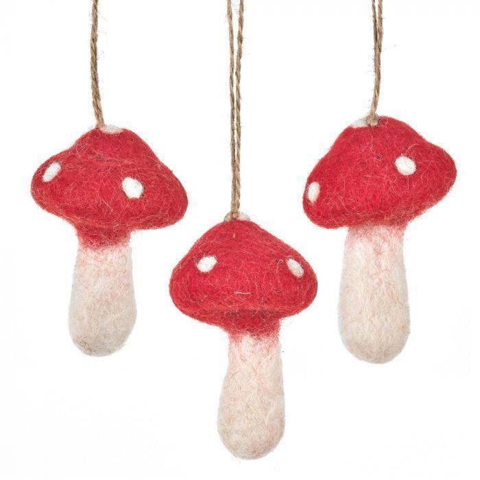 Felt Biodegradable Toadstools pack of 3 New Arrival.