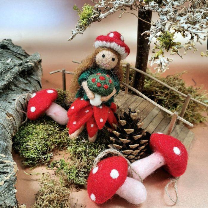 Felt Biodegradable Toadstools pack of 3 New Arrival.