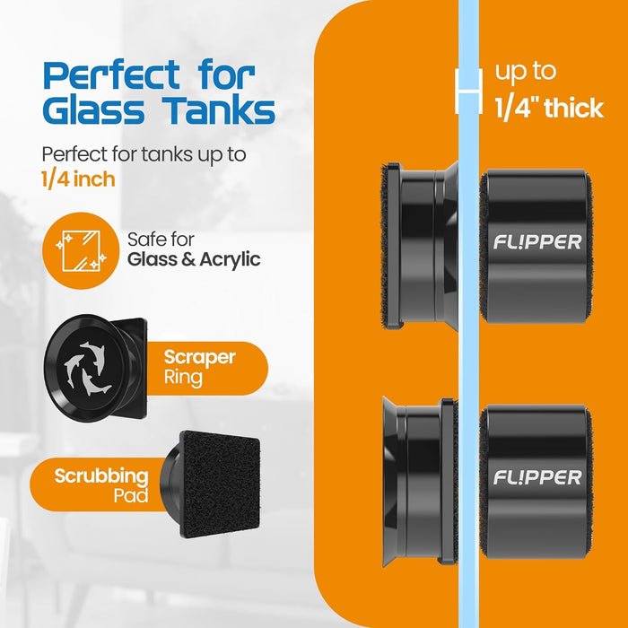 Fish Flipper Pico Black 2-in-1 Aquarium Magnet Cleaner