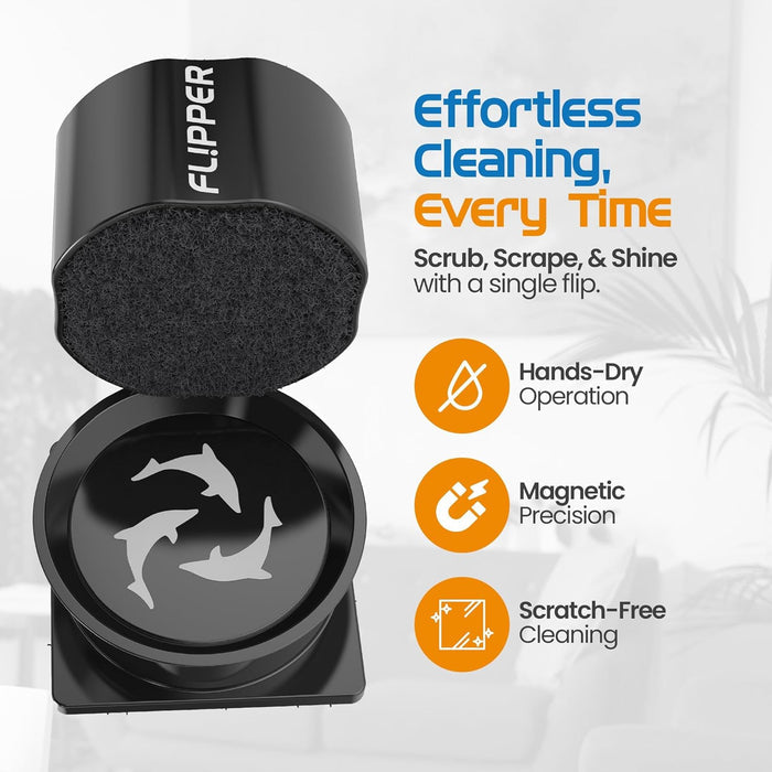 Fish Flipper Pico Black 2-in-1 Aquarium Magnet Cleaner
