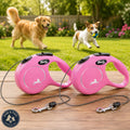 FLEXI New Classic 10 ft Retractable Dog Leash X-Small Dogs Pink 18 lbs 2-Pack