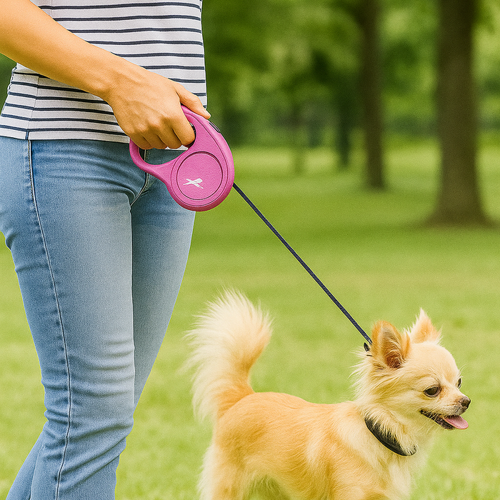FLEXI New Classic 10 ft Retractable Dog Leash X-Small Dogs Pink 18 lbs 2-Pack