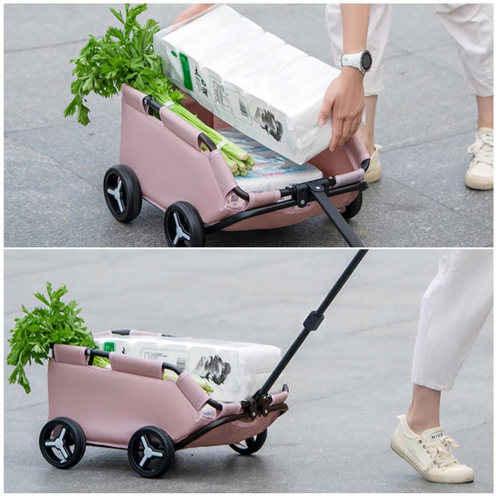 Pet Stroller Dog Cat Trolley Out Small Pet Cart Portable Foldable Storage Car - photo 4