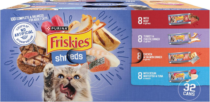 Friskies Shreds Variety Pack 32ct 5.5oz Cans
