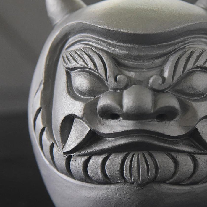 Oni-Daruma gargoyle statue closeup, Awaji Onigawara ceramic craft | Awaji Island, GAROU