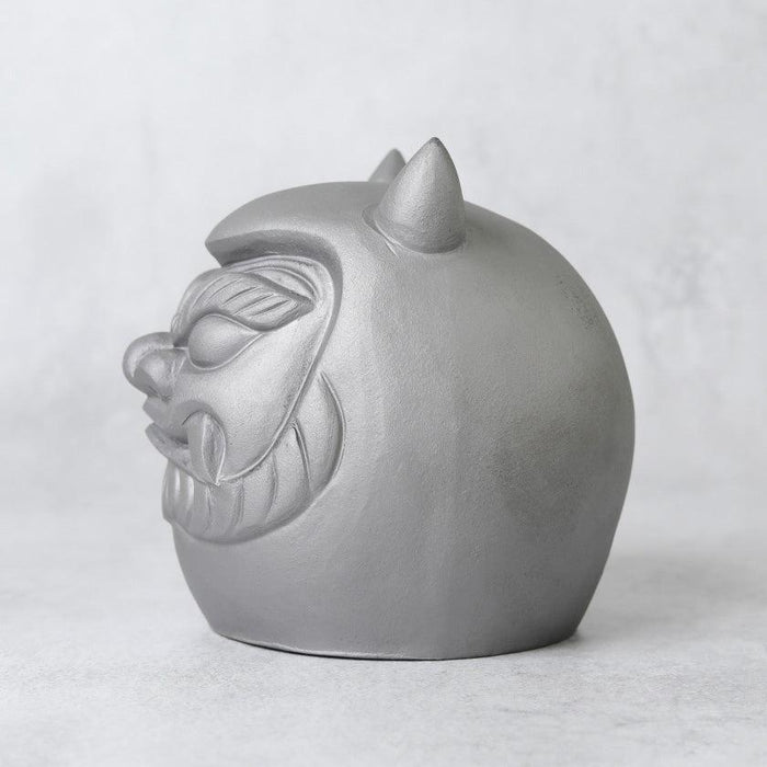 Oni-Daruma onigawara gargoyle statue in matte silver | Awaji onigawara craft, Hyogo | GAROU