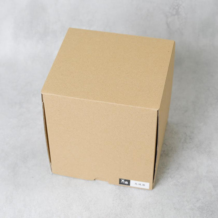 Plain kraft cardboard packaging box with Japanese label | Awaji Onigawara, Hyogo
