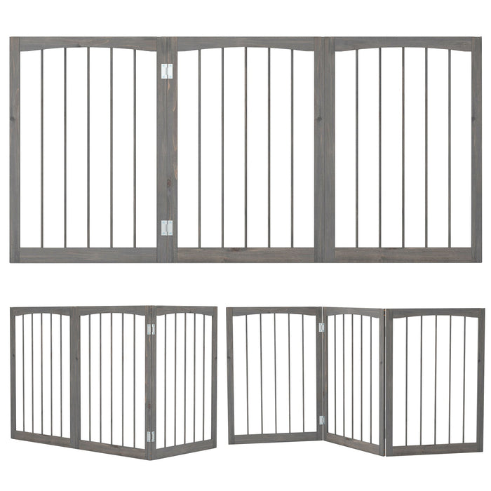Gbruno 30-Inch Tall Wooden Pet Fence for Cats & Small to Medium Dogs — Gray
