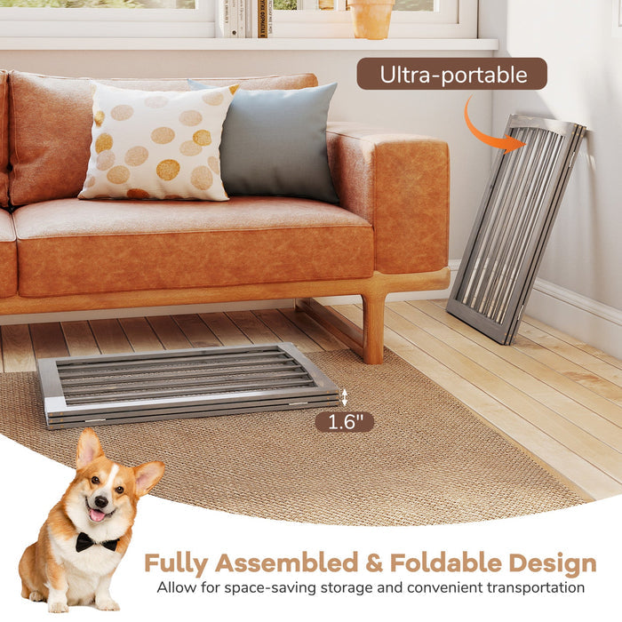 Gbruno 30-Inch Tall Wooden Pet Fence for Cats & Small to Medium Dogs — Gray