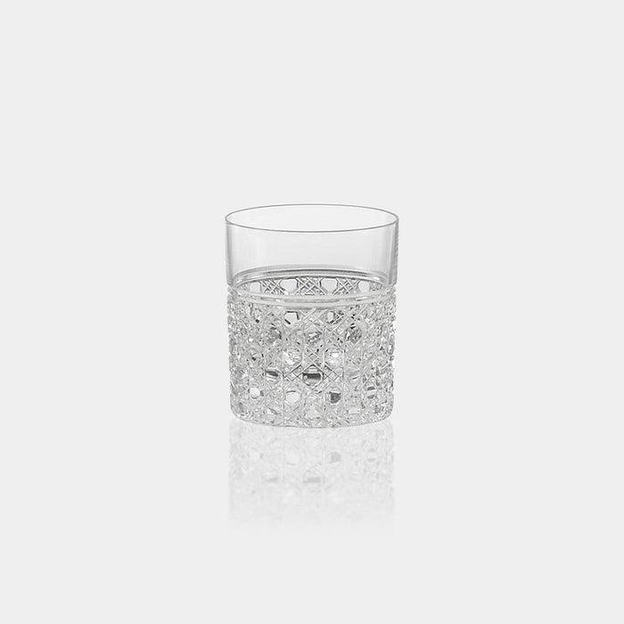 [GLASS] DOUBLE WHISKEY GLASS OCTAGONAL BASKET WEAVE | EDO KIRIKO | KAGAMI CRYSTAL