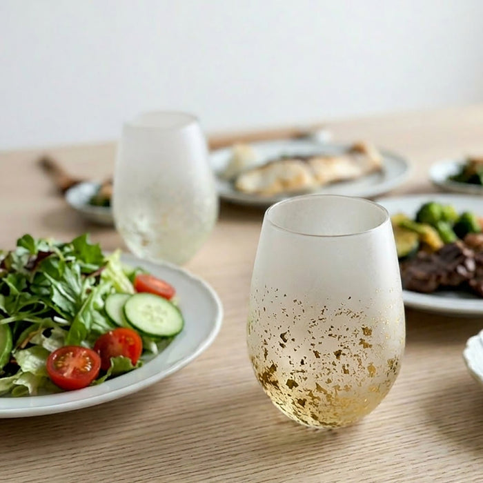 [GLASS] STARDUST AKARI WATER GLASS | KANAZAWA GOLD LEAF | HAKUICHI