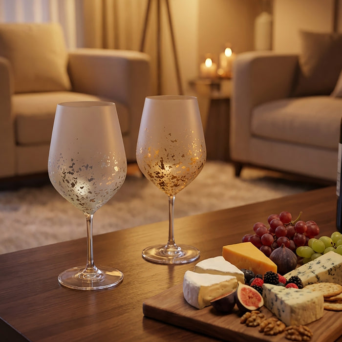 [GLASS] STARDUST AKARI WINE GLASS | KANAZAWA GOLD LEAF | HAKUICHI