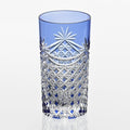 [GLASS] TUMBLER DRAPE & TETRAGONAL BASKET WEAVE (BLUE) | EDO KIRIKO | KAGAMI CRYSTAL