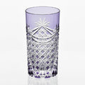 [GLASS] TUMBLER DRAPE & TETRAGONAL BASKET WEAVE (PURPLE) | EDO KIRIKO | KAGAMI CRYSTAL
