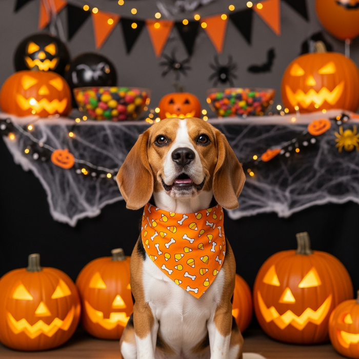 Halloween Aria Trick Treat Dog Bandana Bones Candy Fun Accessory 4-Pack