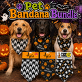 Halloween Dog Bandana Variety Pumpkin Bat BOO Pet Costume Accessories 3-Pack