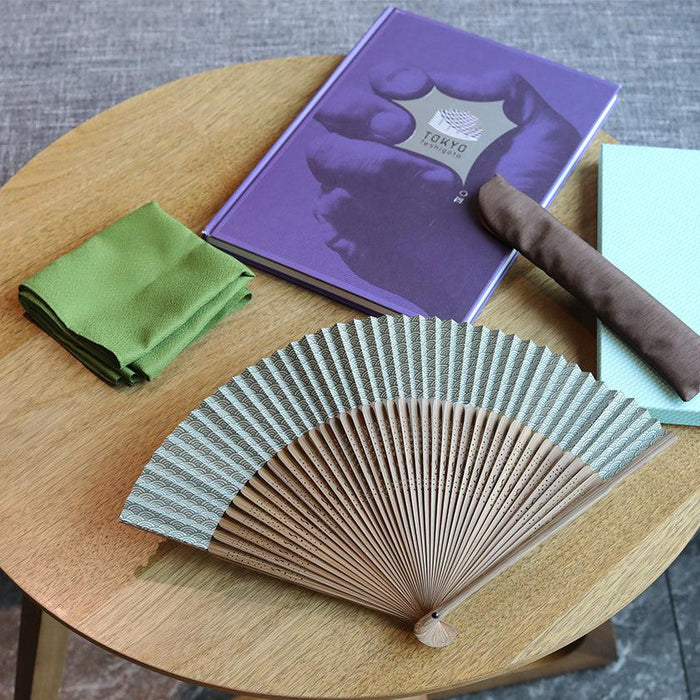 [HAND FAN] BLUE WAVE PATTERN | NAGOYA FOLDING FAN | SUEHIRODO