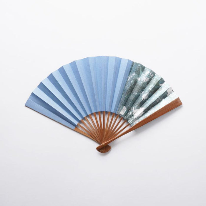 [HAND FAN] HAKUSAI BLUE 6.5 SUN | KYOTO FOLDING FANS| YASUTO YONEHARA