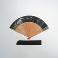 [HAND FAN] MEN'S BLACK SHIBUHIKI CHIDORI (WITH FAN BAG) | NAGOYA FOLDING FAN | SUEHIRODO