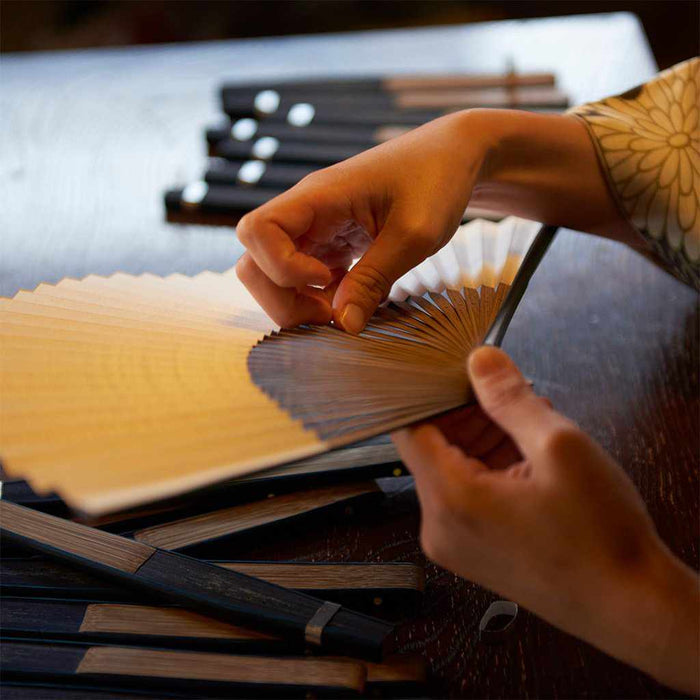[HAND FAN] MEN'S PAPER FAN HAZE ASTRINGENT COLOR | KYOTO FOLDING FANS | OHNISHI TSUNE SHOTEN