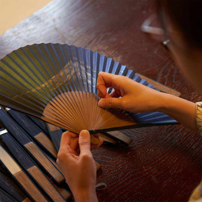 [HAND FAN] MEN'S PAPER FAN HAZE ASTRINGENT COLOR | KYOTO FOLDING FANS | OHNISHI TSUNE SHOTEN