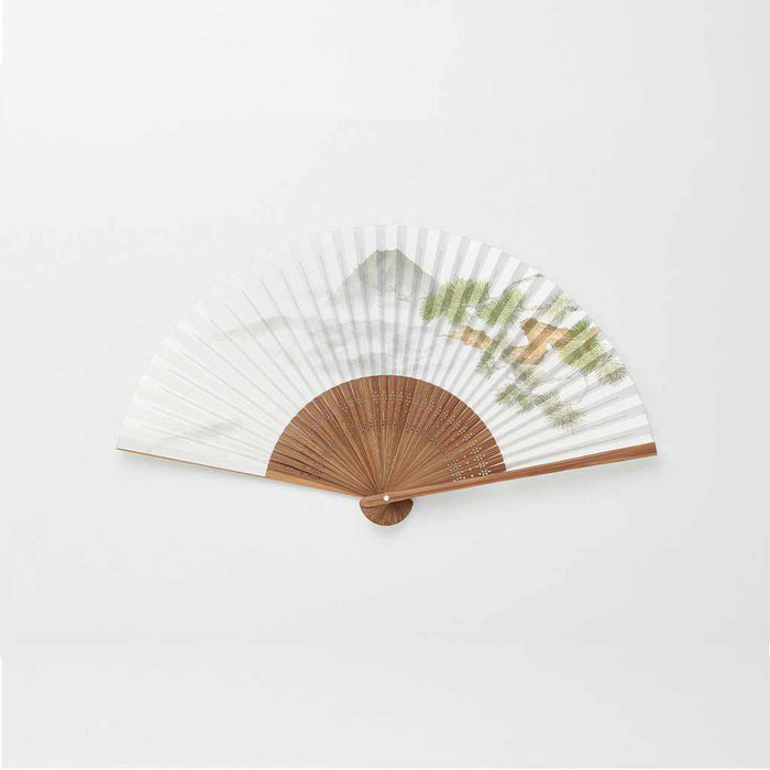 [HAND FAN] MEN'S PAPER FAN PINE AND MT. FUJI | KYOTO FOLDING FANS | OHNISHI TSUNE SHOTEN
