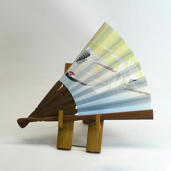 [HAND FAN] TWO CRANES / OM19 | KAGA YUZEN | SOME NO SHIKI
