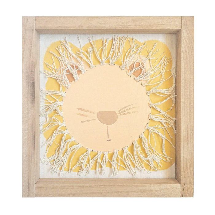 Hand Made Wooden Sign Lion with Tassels.
