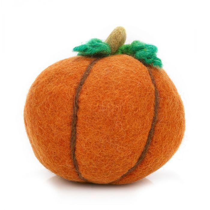 Handmade Felt Medium Halloween Pumpkin Burnt Orange Only 3 Left.