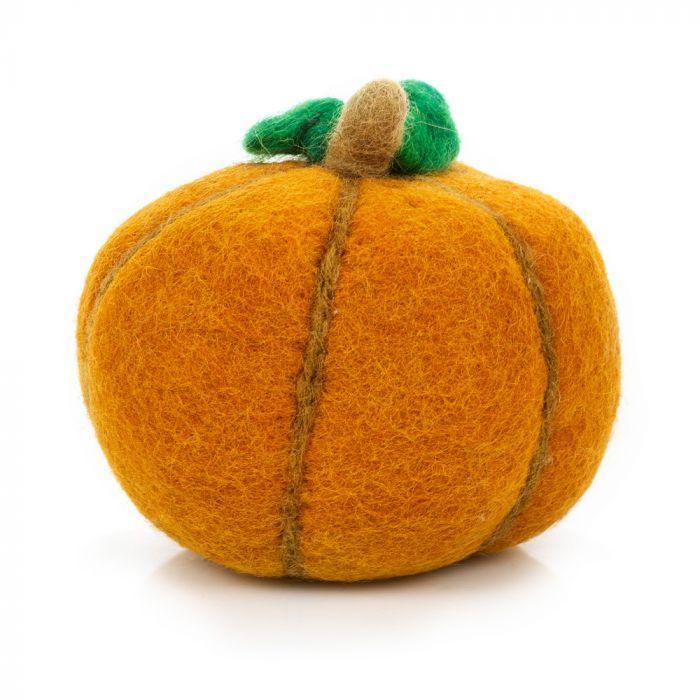 Handmade Felt Medium Halloween Pumpkin Burnt Orange Only 3 Left.