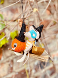 Handmade Hanging Felt Flying Pumpkin Biodegradable Halloween Decoration.