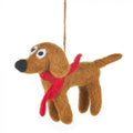 Handmade Hanging Needle Felt Jasper the Dog Biodergadable Decoration.