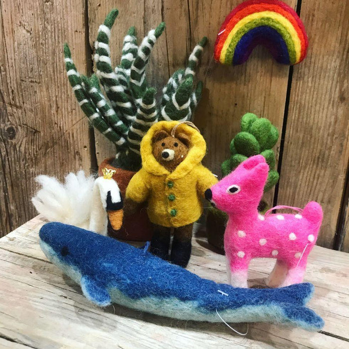 Handmade Needle Felt Rainbow Hanging Decoration.