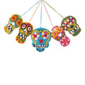 Handmade Sugar Skulls (Set of 5) Day of the Dead Hanging Halloween Decoration.