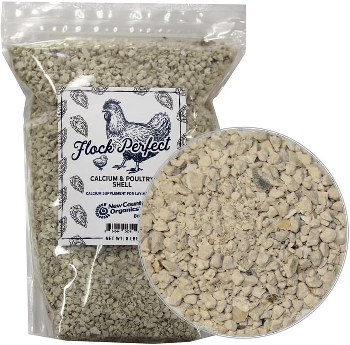 Happy Hen Mealworm Frenzy 10 oz. + Flock Perfect Poultry Shell 8 Lbs High Protein Chicken Treat & Natural Calcium Bundle