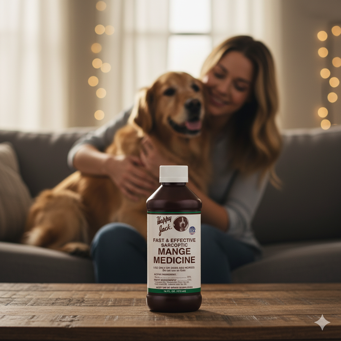 Happy Jack Sarcoptic Mange 16 oz Medicine Dogs Skin Relief Cure-All Treatment