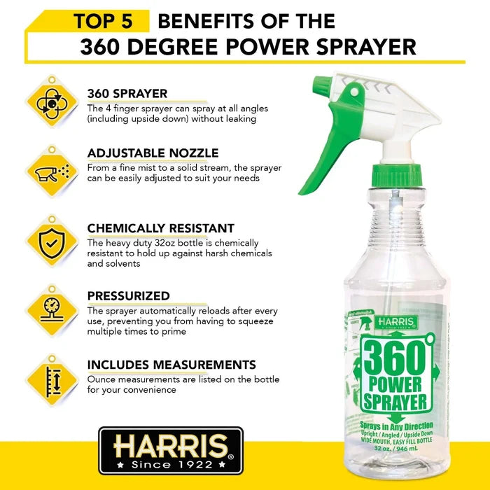 Harris 360 Power Adjustable Spray Tip Hand Held Sprayer 32 oz.