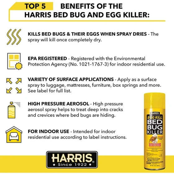 Harris Bed Bug Aerosol Indoor Spray Odorless Formula 16 oz.