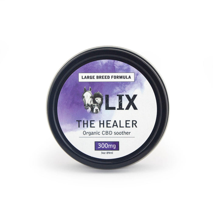 healer organic CBD salve for dogs 300 mg tin front view
