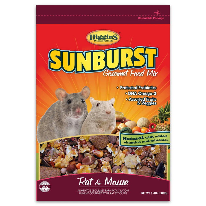 Higgins Rat & Mouse Natural Food Sunburst Gourmet Blend 2.5 lbs. Made in USA Higgins