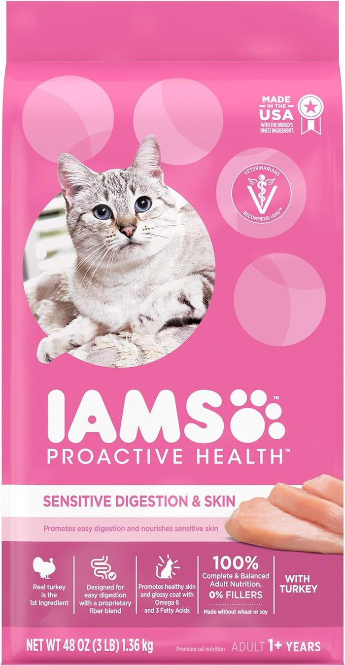 Iams Chicken Adult Cat Proactive Health Sensitive Digestion & Skin Turkey Dry Food