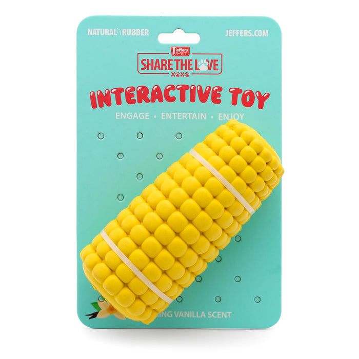 Jeffers Corn Cob Natural Rubber Stuffable Treat Dispenser Dog Dental Chew Toy