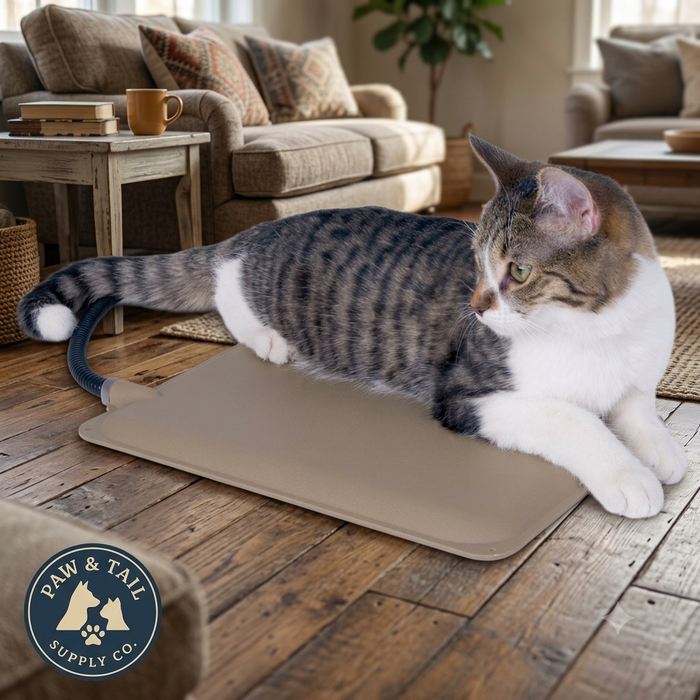 K&H Heated Outdoor Kitty Pad Petite Waterproof Cat Heating Mat Tan 9x12
