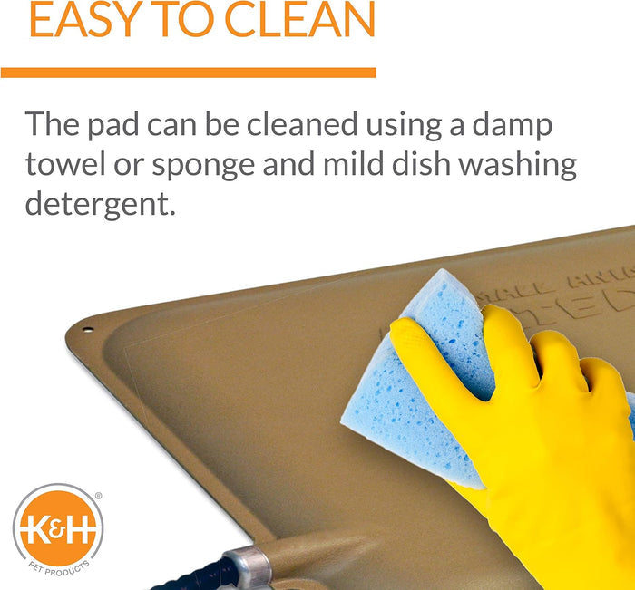 K&H Heated Outdoor Kitty Pad Petite Waterproof Cat Heating Mat Tan 9x12