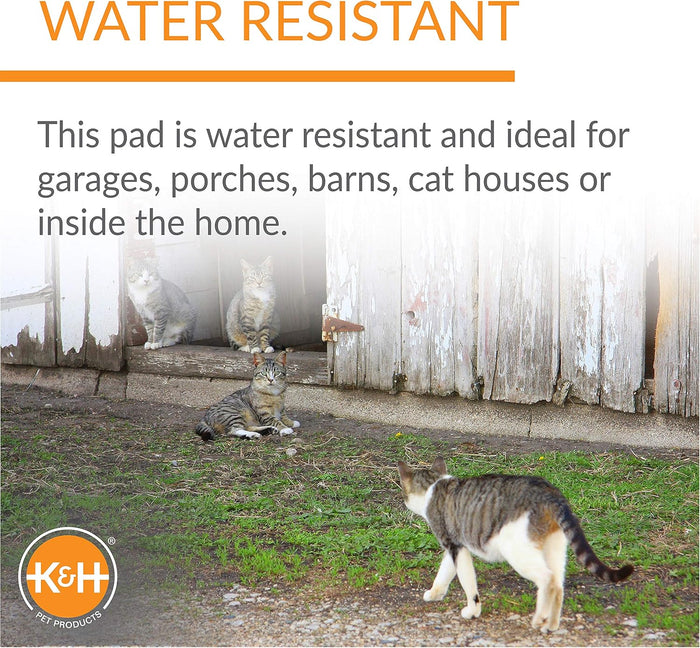 K&H Heated Outdoor Kitty Pad Petite Waterproof Cat Heating Mat Tan 9x12