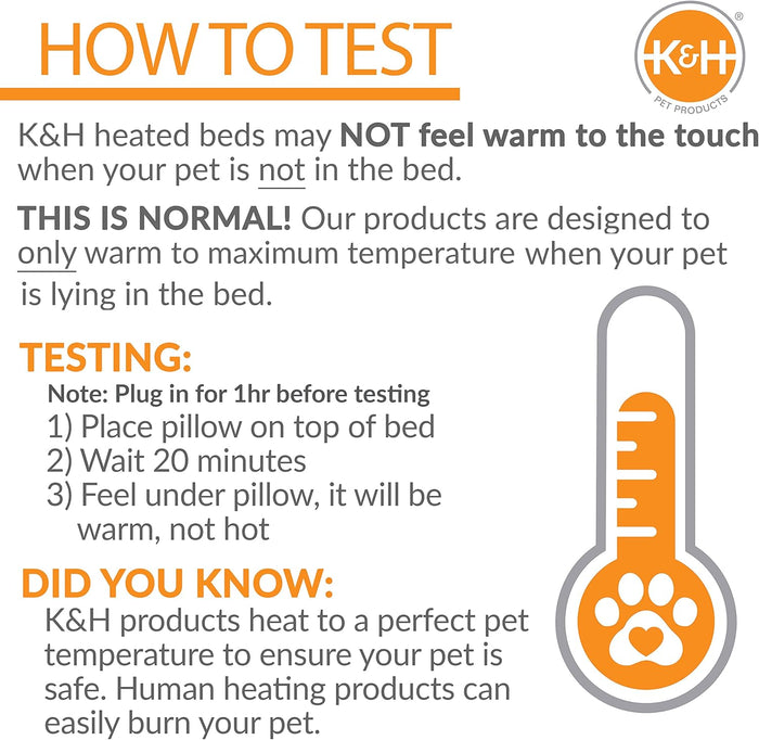 K&H Heated Outdoor Kitty Pad Petite Waterproof Cat Heating Mat Tan 9x12