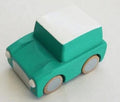 Kiko + GG Natural  Pull Back Wooden Car Green.