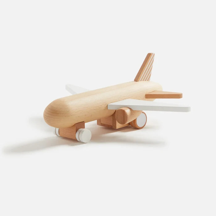 Kiko & gg Wooden Friction Jet Plane White