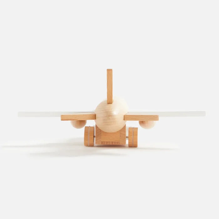 Kiko & gg Wooden Friction Jet Plane White